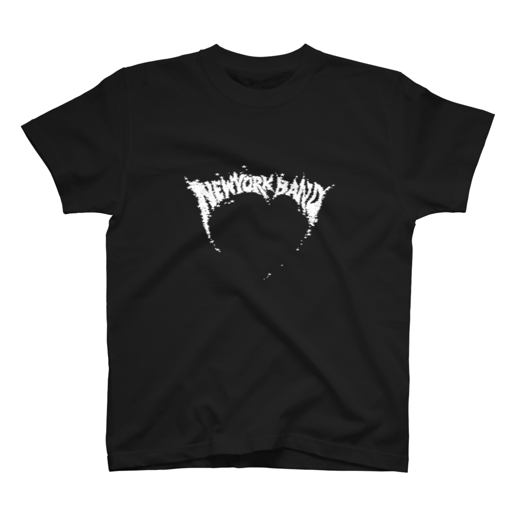 黒色のニューヨークバンドTシャツの表面
